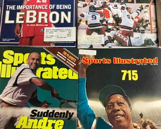 Large pile of old Sports Illustrated magazines