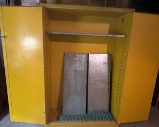 Presale available: 2 of 3 Steel Double Door Commercial Grade Heavy Storage Cabinets with adjustable shelves - Great storage for basement, garage, workshop, business and more. Measures 66"Hx18"Dx43"W.