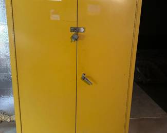 Presale available: 3 of 3 Steel Double Door Commercial Grade Heavy Storage Cabinets with adjustable shelves - Great storage for basement, garage, workshop, business and more. Measures 66"Hx18"Dx43"W.