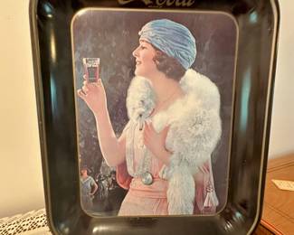 Vintage Coca-Cola "Flapper Girl" metal serving tray