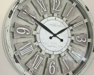 First Time & Co. Limited Edition Off-White Antique Plaques Wall Clock 