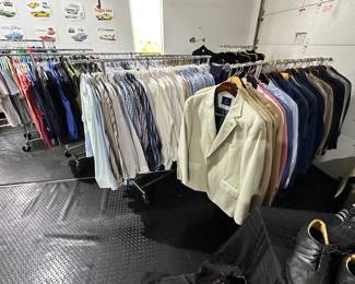 Bugatchi, Ralph Lauren, Peter Millar, Brooks Brothers, Faconable to Name a Few of the Shirts 16"N, and Sport Coats by TailorByrd, Missouri Brooks Brothers, Hart Shaffer Marx, The Seville Rowe Co, Brooks Brothers, Nautical, Samuelson Mostly Sized Medium Shirts 40/42 Short.