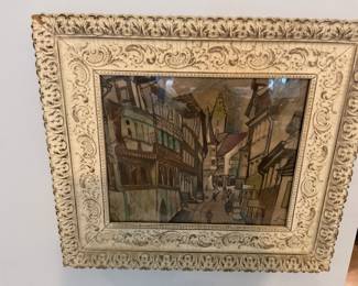 Charles Allenbrook. (London) 43" x 38" Limited Edition Hand Colored Lithograph of Marsburg Germany