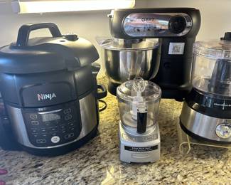 Part of the Kitchen Appliances Available Include a Ninja 11-in-1 Foodi 6.5qt. Pro Pressure Cooker and Air Fryer, a Geft Stand Mixer, Hamilton Beach 10-Cup Food Processor and Cuisinart Elite Collection 4-Cup Chopper/Grinder.