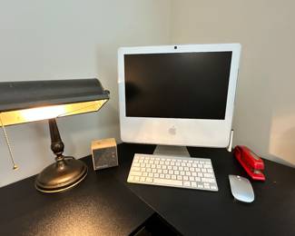 Apple A1173 Desktop Computer Shiwn with Great Desk Accessories. 
