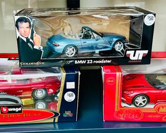 Very Cool Goldeneye BMW Z3 Roadster, a Burago Mercedes-Benz 300 SL 1954 and Mira 1954 Corvette.