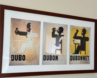 Cassandre- Dubo-Dubonnet 1998 Offset Framed and Matted Lithograph, 42"W x 10"H