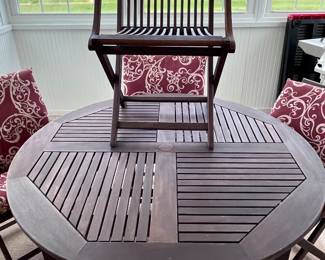 Teak Patio Set Table w/4 Chairs