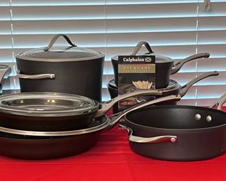 11Pieces of Calphalon Cookware with Lids (2 Lids are not Correct w/Set They are Glass)