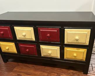 Bench height chest with drawers