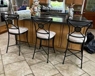 3 iron bar stools