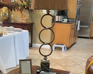 Pair of tall table lamps and drop leaf side tables-sold