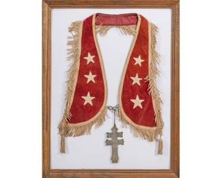 Silver Hudson Bay Double Cross Peace Medal and Sash