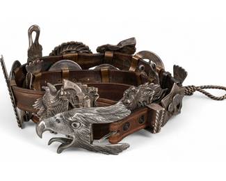 Arnold Goldstein 1920s Western Sterling Silver Concho Belt