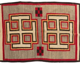 Native American Style Handwoven Geometric Rug, 6 ft x 4 ft 4 in.