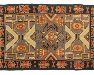 Red, Black, and Yellow Navajo Rug, 8 ft. 10 in. x 5 ft. 9 in.