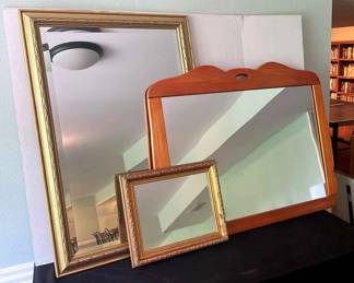 Three Decorative Mirrors 2 Large And 1 Small