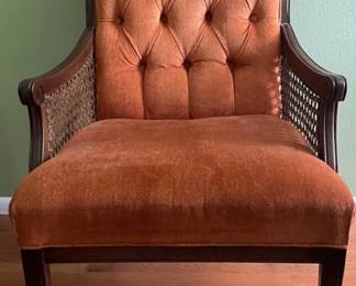 Burnt Orange Wood Chair w Cane
