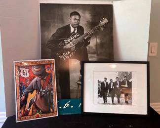 Framed Beatles Print, BB King Poster Board Print, The Crossroads Print