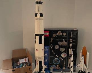 001 Lego NASA Apollo V Set, Space Shuttle Models, Mystery Box of NASA Space Pins, Stickers, More
