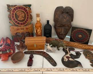 Chilean, Mexican, African Masks, Rain Stick, Decor, Pottery, More