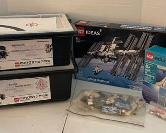 Two Lego Mindstorm Boxes Sets, Lego ISS Set, Lego Education Set, Two Bags of Unknown Parts