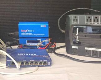 1000VA Battery Backup System, Dual Power Charger Discharger, 8 Port Gigabit Switch, Buffalo Link