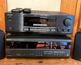 Onkyo FM Stereo AM Receiver, Technics Compact Disc Changer, Definitive Small Output Speakers