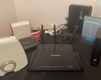 Belkin Router,DLink Wifi Router,Netgear WiFi Router,Pogoplug Sharing Device,Seagate Ext Hard Drive