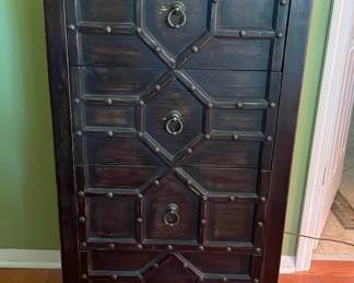 Tall Dark Colored FourDrawer Dresser