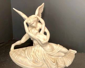 Vintage Large Cupid And Psyche Sculpture