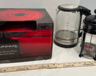 NewinBox Cocinaware 5.2 Quart Dutch Oven, Cosori Electric Coffee Pot, Bodum French Press