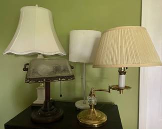 Four Table Lamps Three Vintage, One Modern