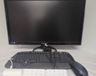 27 Samsung Computer Monitor, Wired Keyboard, Logitech Mouse, Sanitizing Wand