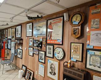 Other wall memorabilia in the same room.