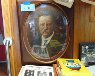 Lot 093 Teddy Roosevelt framed memorabilia.