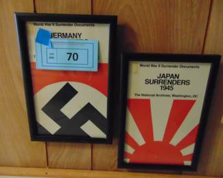 Lot 070 framed copies of booklets from National Archives, sold together.