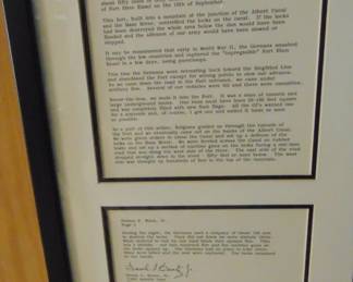Lot 068 testimonial from a US Army paratrooper who captures a Wehrmacht flag, with flag, not shown.