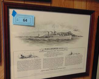 Lot 064 USS Aylwin , print.