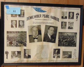 Lot 61 Remember Pearl Harbor, vintage poster.