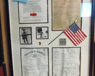 Lot 082, WW II Army memorabilia.