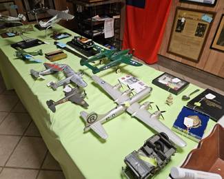 WW II airplane and other models.