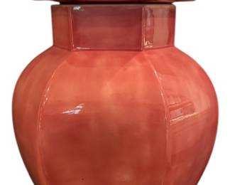 Rose Pink Ceramic Urn with Lid