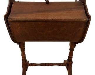 Antique Wooden Sewing Box Stand