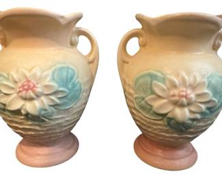 2 Hull Pottery Water Lily Vases