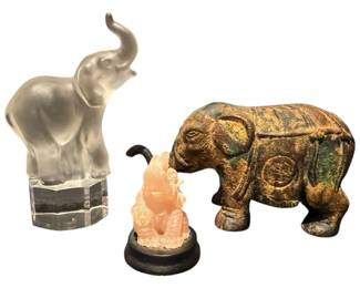 Set of 3 Elephant Figurines