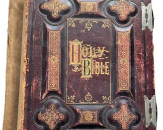 Large Late 1800s Leatherbound Bible