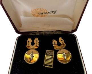 Vintage Envoy Gold Tone Button Covers