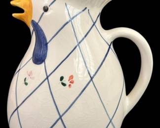 HandPainted Italian Rooster Pitcher