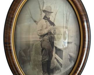 Antique Oval Convex Glass Frame of Man